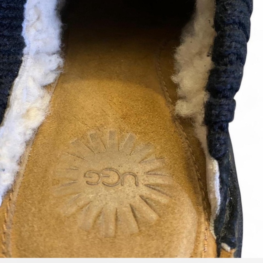UGG Gael Black Suede Knit Clogs Sz 8 - Picture 4 of 5